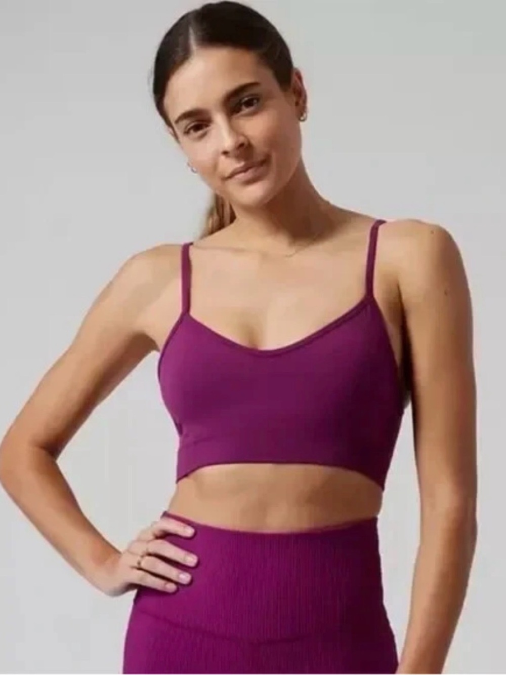 NWT Athleta Renew Seamless Sports Bra A-C Tinsel Purple Small Yoga Pilates